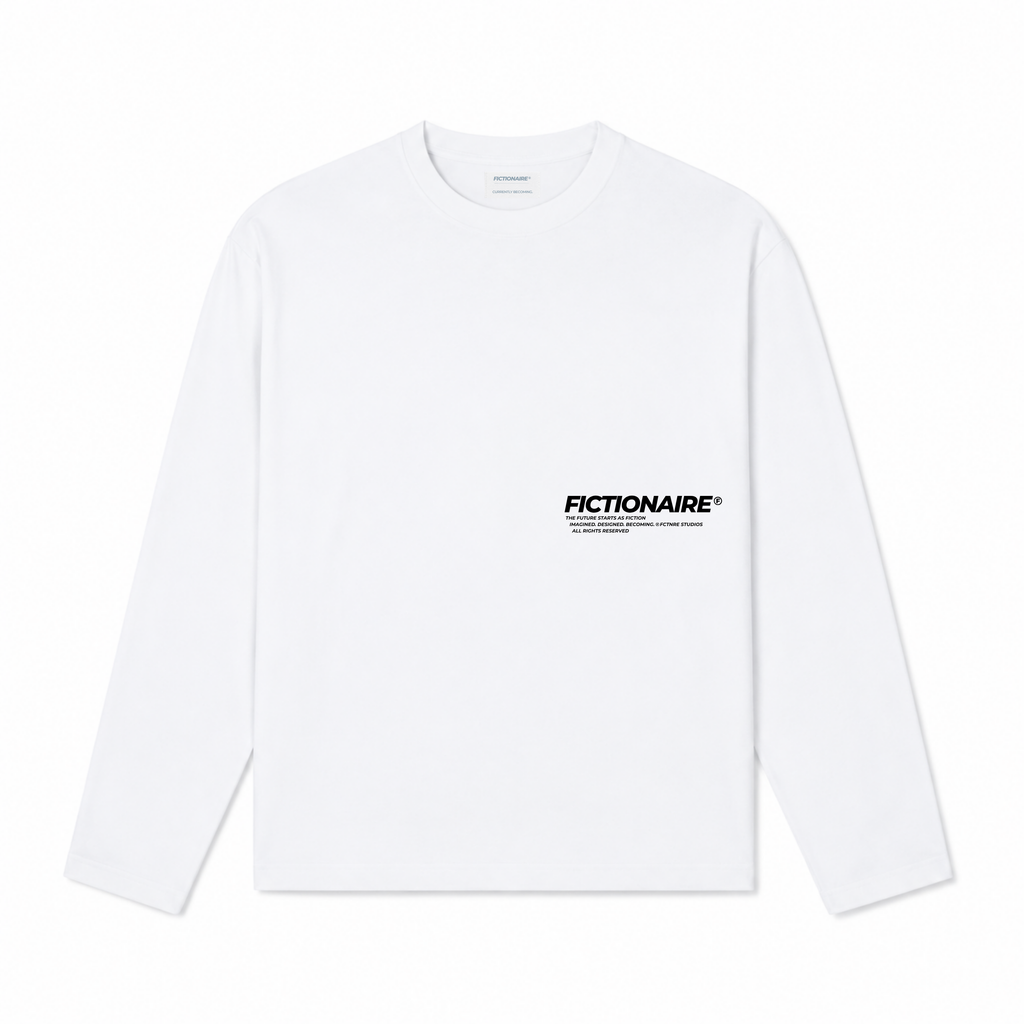 Future Starts as Fiction Longsleeve White/Black