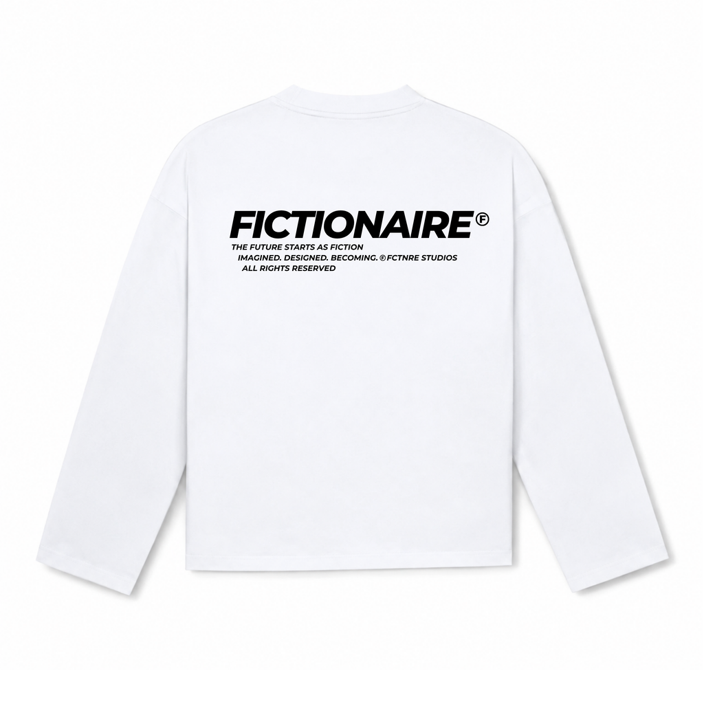 Future Starts as Fiction Longsleeve White/Black
