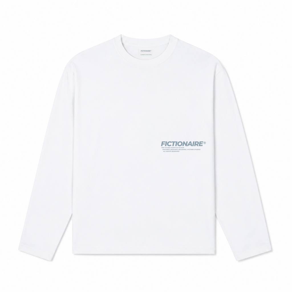 Future Starts as Fiction Longsleeve White/Blue
