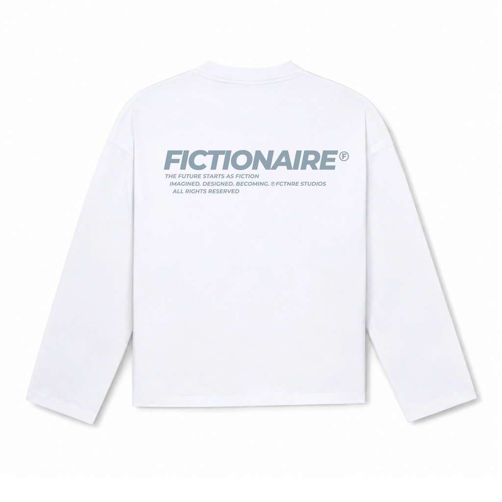 Future Starts as Fiction Longsleeve White/Blue