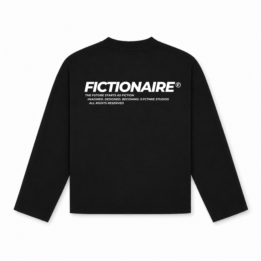 Future Starts as Fiction Longsleeve Black/White