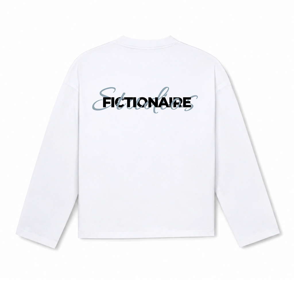 Fictionaire Studios Longsleeve White/FCTNRE Blue